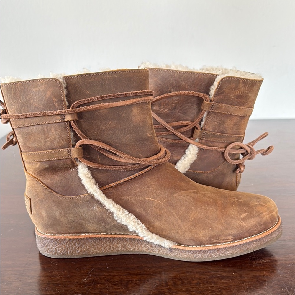 UGG Brown Shearling-Lined Boots - Picture 9 of 9